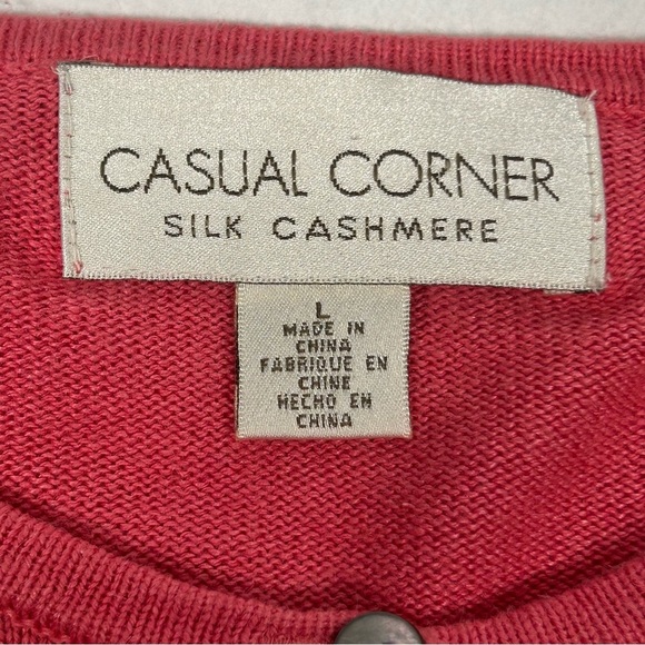 Casual Corner Women's Silk Cashmere Cardigan Sweater Vintage - Picture 3 of 10